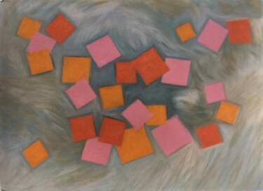 Pintura titulada "Carrés doux" por Louise Mauger, Obra de arte original, Pastel
