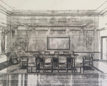Drawing titled "TSB Conference Room" by Louise Morales, Original Artwork, Pencil