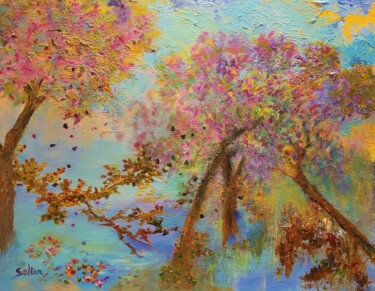 Картина под названием "MÉLANCOLIE" - Louise Sultan, Подлинное произведение искусства, Акрил Установлен на Деревянная рама дл…
