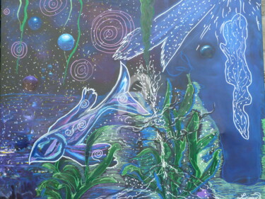 Peinture intitulée "Univers cosmique" par Louisiart, Œuvre d'art originale