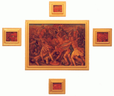 Painting titled "Bible Battles" by Louis Pirro, Original Artwork