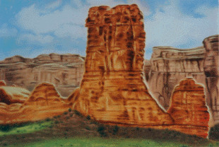 Painting titled "Sheep Rock" by Louis Pirro, Original Artwork