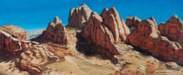 Painting titled "Behind the Rocks" by Louis Pirro, Original Artwork