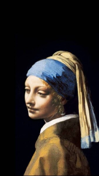 Digitale Kunst mit dem Titel "Davinci-Vermeer" von Louka Hamid, Original-Kunstwerk, Fotomontage