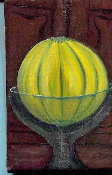 Peinture intitulée "melon et coupe" par Lou Ka, Œuvre d'art originale