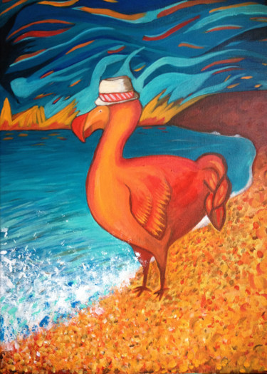 Pintura titulada "Dodo chapeauté" por Loula Le Mevel, Obra de arte original, Acrílico