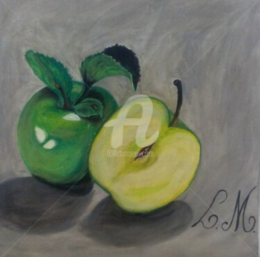 Painting titled "pomme pomme pomme p…" by Loulette Laëtitia Michel, Original Artwork, Acrylic