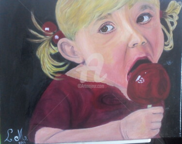 Peinture intitulée "la pomme d'amour" par Loulette Laëtitia Michel, Œuvre d'art originale, Acrylique