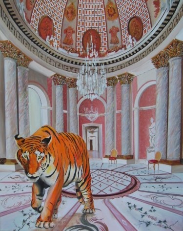 Peinture intitulée "LE TIGRE" par Lou Niaro, Œuvre d'art originale, Autre