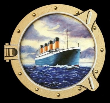 Painting titled "L e Titanic" by Lou Niaro, Original Artwork, Oil