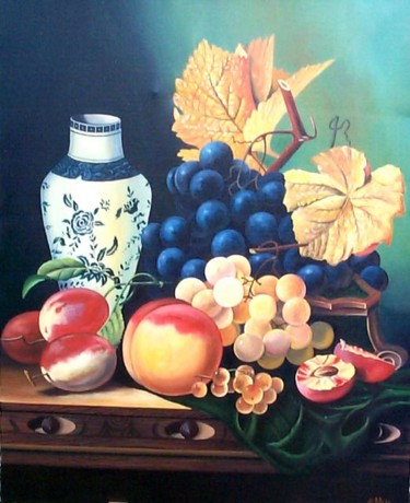 Painting titled "Nature Morte 3" by Lou Niaro, Original Artwork, Oil