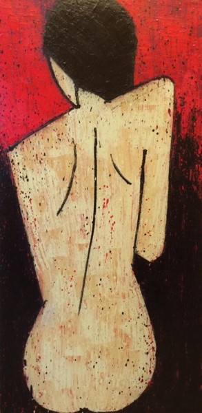 Peinture intitulée "Noir et rouge" par Loup Pélissier, Œuvre d'art originale, Bombe aérosol