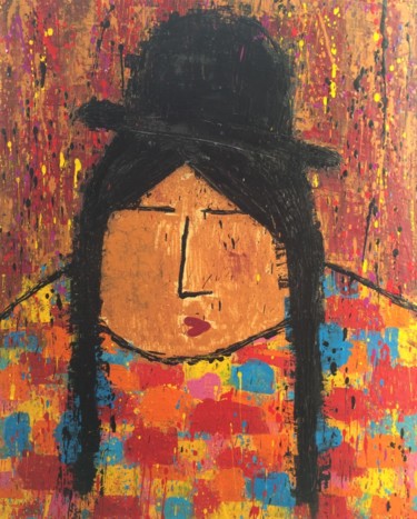 Peinture intitulée "Mamita boliviana" par Loup Pélissier, Œuvre d'art originale, Bombe aérosol