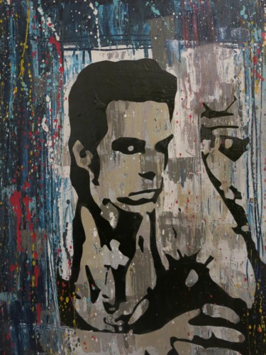 Painting titled "Nick Cave" by Loup Pélissier, Original Artwork, Spray paint