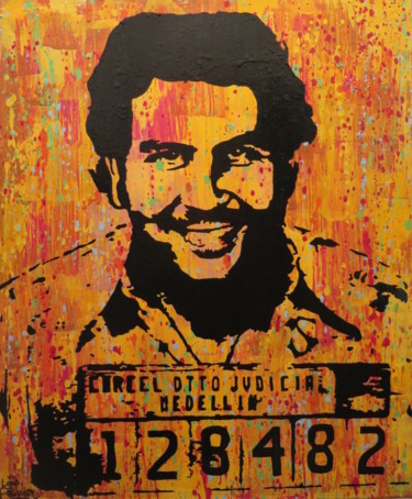 Peinture intitulée "Pablo Escobar" par Loup Pélissier, Œuvre d'art originale, Bombe aérosol