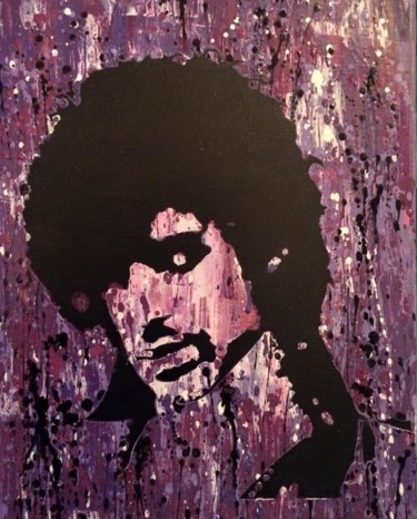 Schilderij getiteld "Purple rain" door Loup Pélissier, Origineel Kunstwerk, Graffiti