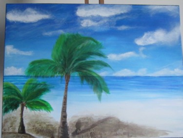 Malerei mit dem Titel "Entre palmeras" von Lourdes Molins Marin, Original-Kunstwerk