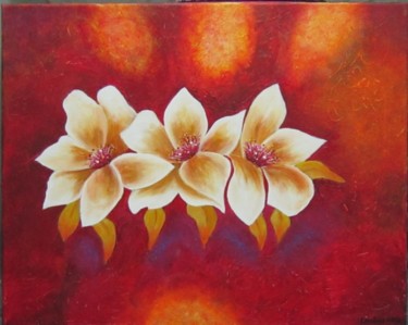 Painting titled "flores" by Lourdes Molins Marin, Original Artwork