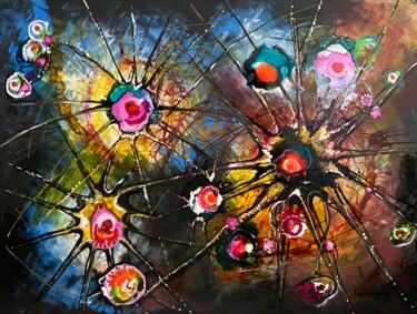 Painting titled "NEURONS" by Lourdes Rivera -Lulu, Original Artwork, Acrylic Mounted on Wood Stretcher frame