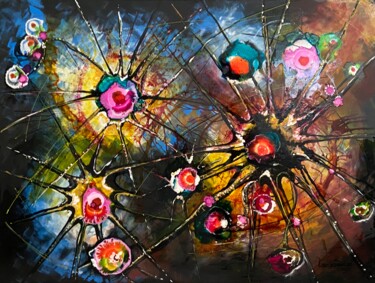 Peinture intitulée "NEURONS" par Lourdes Rivera -Lulu, Œuvre d'art originale, Acrylique Monté sur Châssis en bois