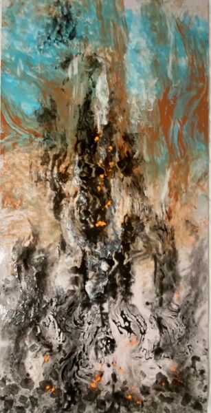 Painting titled ""Euforia"" by Lourdes Rivera -Lulu, Original Artwork, Acrylic Mounted on Other rigid panel