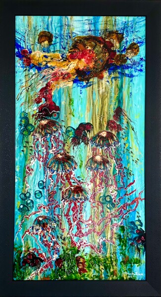 Картина под названием "Queen Jellyfish" - Lourdes Rivera -Lulu, Подлинное произведение искусства, Акрил