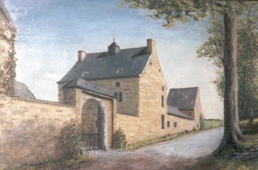 Malerei mit dem Titel "Ferme du Wachiboux" von Lou Streel, Original-Kunstwerk, Öl