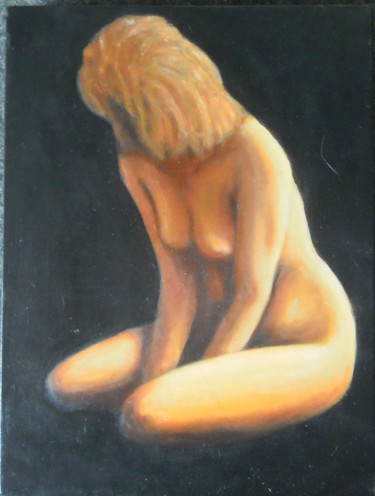 Peinture intitulée "Pensive" par Lou Streel, Œuvre d'art originale, Huile