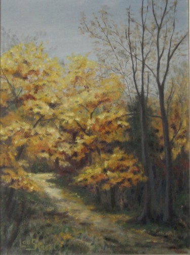 Painting titled "Automne" by Lou Streel, Original Artwork, Oil
