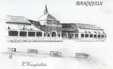 Drawing titled "L'hospitalite à Ban…" by Lou Streel, Original Artwork