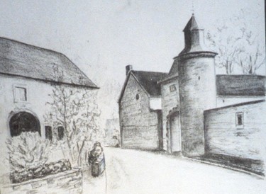 Drawing titled "louveigné" by Lou Streel, Original Artwork, Charcoal