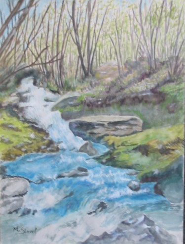 Painting titled "Ruisseau" by Lou Streel, Original Artwork