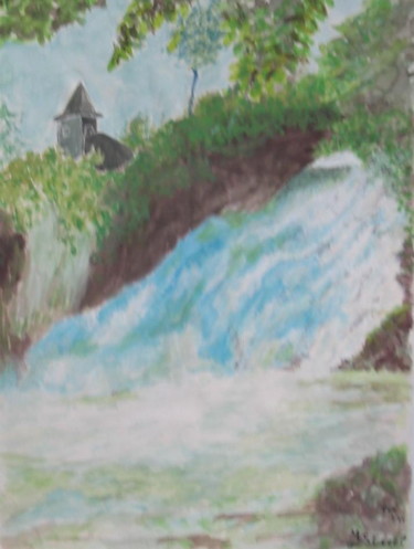 Dessin intitulée "Cascade de Coo" par Lou Streel, Œuvre d'art originale