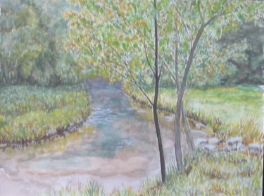 Dessin intitulée "Ruisseau" par Lou Streel, Œuvre d'art originale