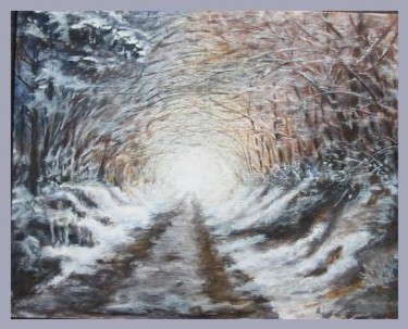 Peinture intitulée "Tunnel blanc (Hazai…" par Lou Streel, Œuvre d'art originale, Huile