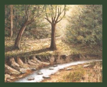 Peinture intitulée "Ruisseau  (Lincé)" par Lou Streel, Œuvre d'art originale, Huile