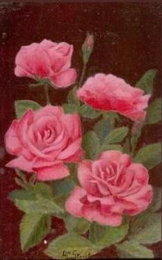 Painting titled "Les roses" by Lou Streel, Original Artwork, Oil