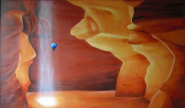 Painting titled "Grotte" by Lou Streel, Original Artwork, Oil