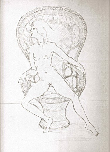 Desenho intitulada ""Emmanuelle"" por Cécile Louvel, Obras de arte originais, Lápis