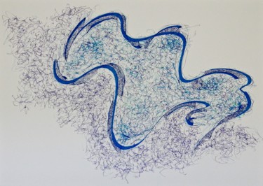 Dessin intitulée "abstrait organique 5" par Cécile Louvel, Œuvre d'art originale, Encre