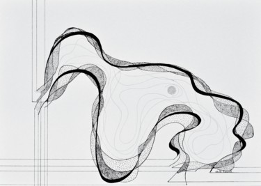 Desenho intitulada "abstrait organique 1" por Cécile Louvel, Obras de arte originais, Tinta