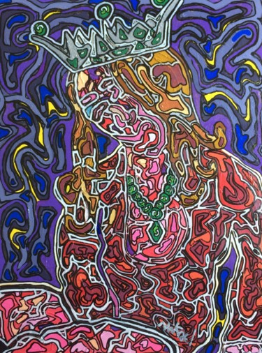 Peinture intitulée "Royale masturbation" par Mikae.L, Œuvre d'art originale, Acrylique