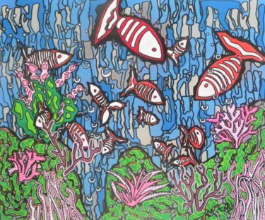 Peinture intitulée "aquarium-2017-(10.5…" par Mikae.L, Œuvre d'art originale
