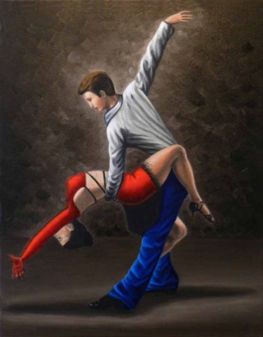 Pittura intitolato "Dancing at any age…" da Luigi Vorluni, Opera d'arte originale, Olio