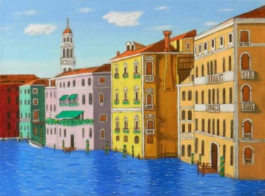 Pittura intitolato "Dipinto di Venezia…" da Luigi Vorluni, Opera d'arte originale, Olio