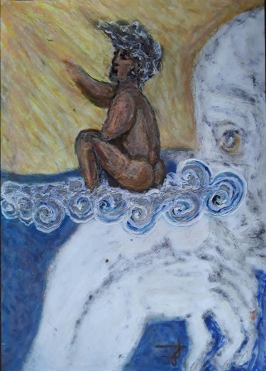 Рисунок под названием "Assis sur un nuage" - Lou Ysar, Подлинное произведение искусства, Маркер