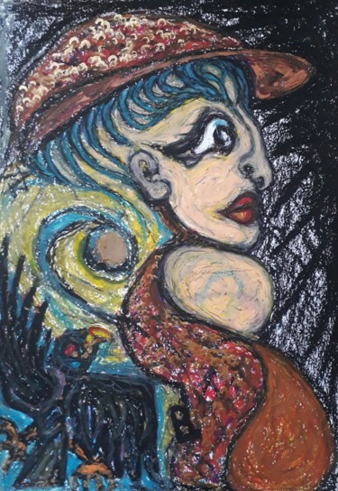 Dibujo titulada "Barbara" por Lou Ysar, Obra de arte original, Pastel
