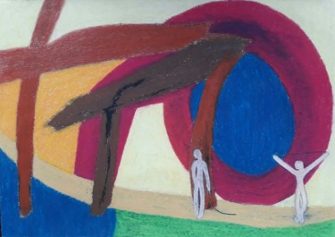 Dessin intitulée "Personnage dans un…" par Lou Ysar, Œuvre d'art originale, Pastel