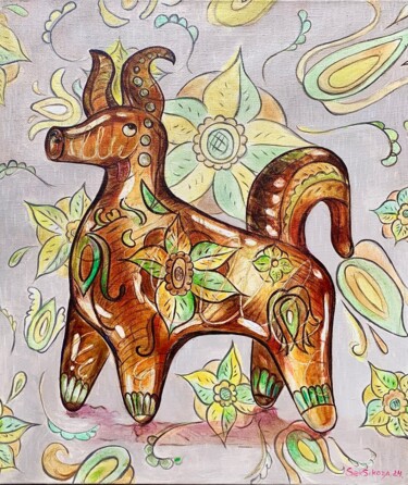 Картина под названием "Glass puppy" - Loveenergy Style Contemporary Unique Art, Подлинное произведение искусства, Акрил