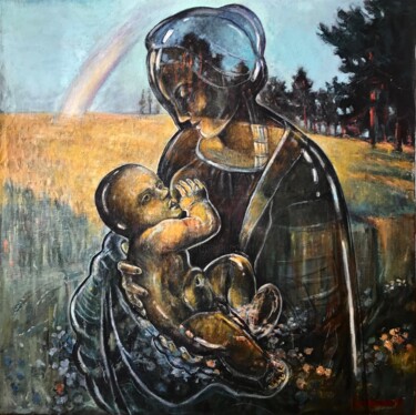 Pintura titulada "Mother Nature" por Loveenergy Style Contemporary Unique Art, Obra de arte original, Oleo